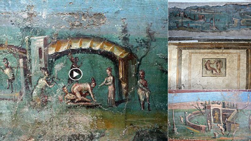 Αncient Egyptian drawings have been found by archaeologists in a 2,000-year-old Roman mansion in Pompeii