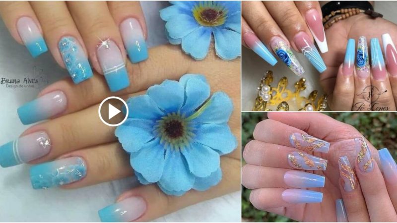 34+ Glamorous Cyan Manicure Designs That Will Instantly Hypnotize Femininity.