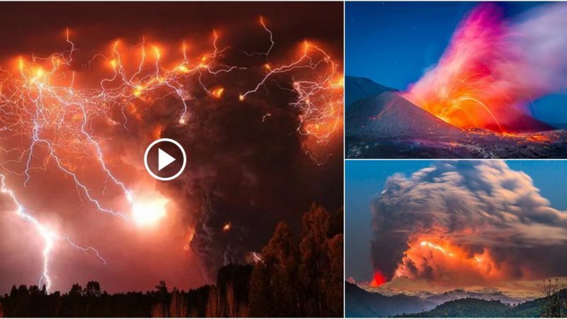 When a volcano is struck by lightning, it produces a stunningly beautiful scene. Let’s take a closer look.