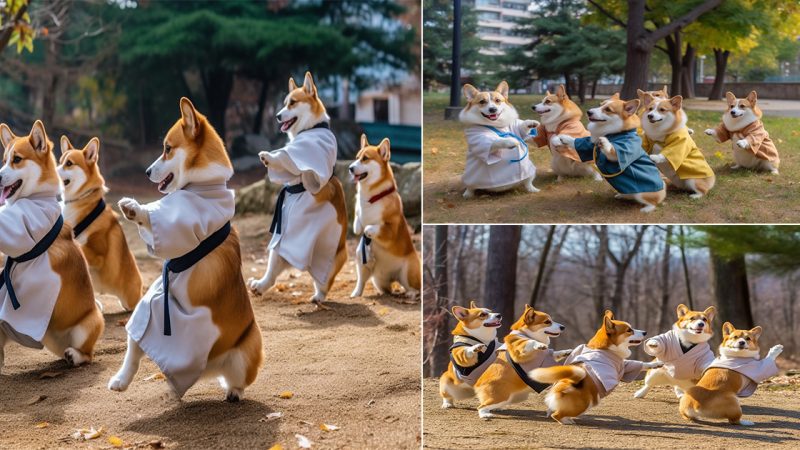 When a corgi  knows martial arts, it must be a big fight in the end