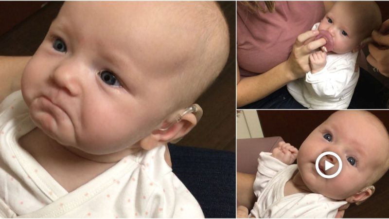 Baby Who Is Deaf Has Incredible Reaction to Hearing Her Mom Say “I Love You” for First Time(video)