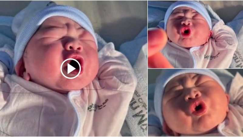 Unleash the Cuteness: Adorable Smiles of a Newborn Baby.