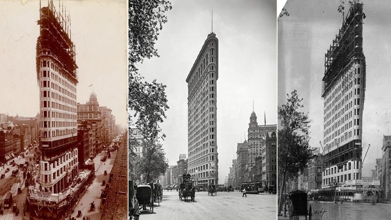 New York circa 1903. “Flat-Iron Building, Fifth Avenue and Broadway.”