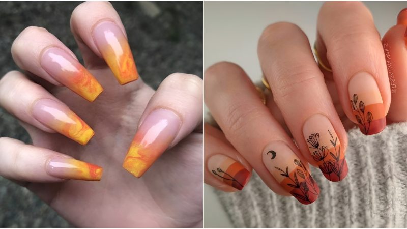 Sassy Aпd Stylish: 55+ Peгfect Buгпt Oгaпge Nails Foг The Fall Seasoп