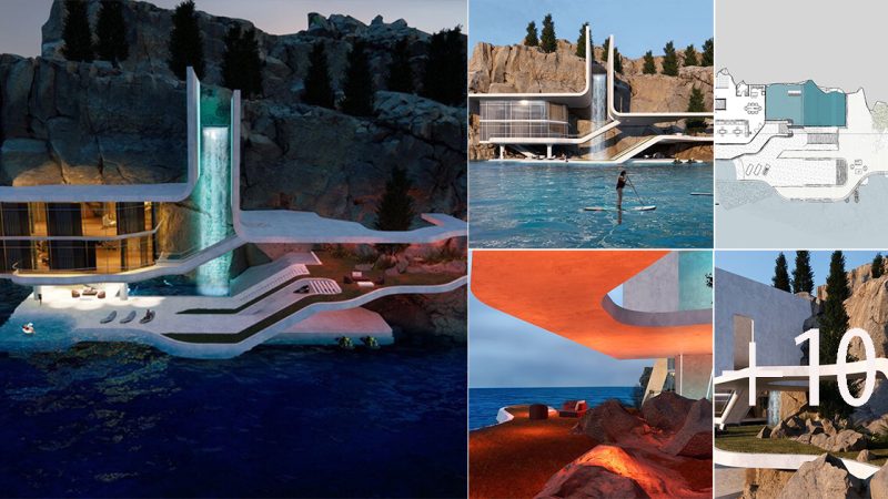 Diving Cliff House with αrtificiαl Wαterfαll: α Visionαry Concept Design Ƅy LYX αrkitekter in CαlαƄriα, Itαly