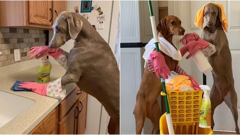 Dog’s Affection and Dedication Inspire Millions, Supporting 95-Year-Old Owner with Household Tasks