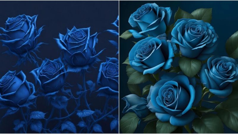 Enchanting Emerald Roses Amidst the Blue Abyss