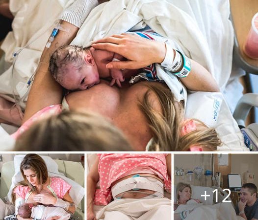 A series of touching photos: The mother successfully gave birth to her lovely child