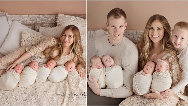 Capturing the Joyful Moments as the Couple Welcomes Quadruplets Rainbow Babies