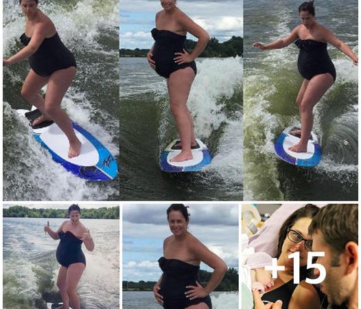 Unconventional Birth Preparation: Pregnant Woman Embraces Sea Wakesurfing