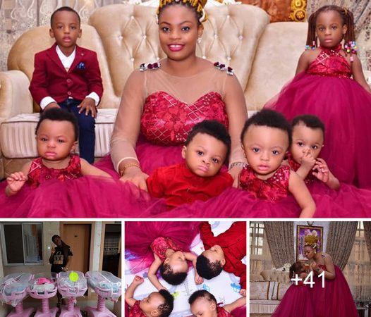 A Joyful Celebration: Nigerian Mother Marks Quadruplets’ First Birthday