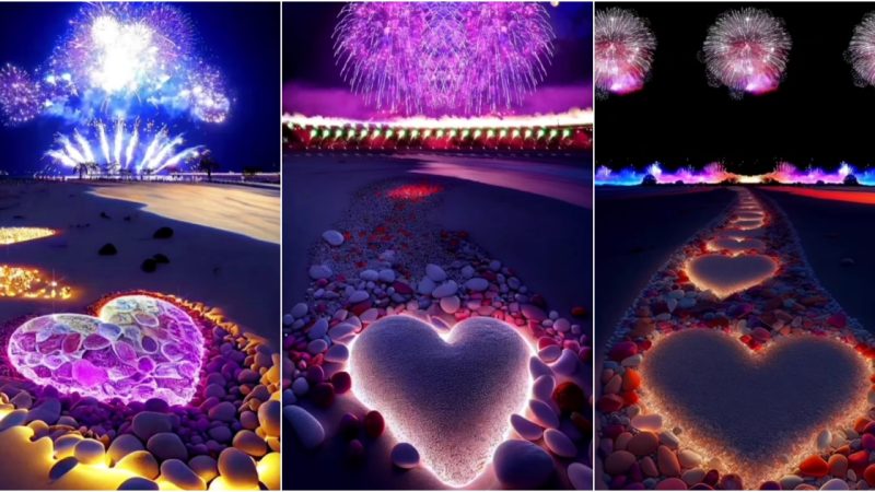Glistening Gemstones Illuminated by Fireworks: A Dazzling Spectacle of Splendor