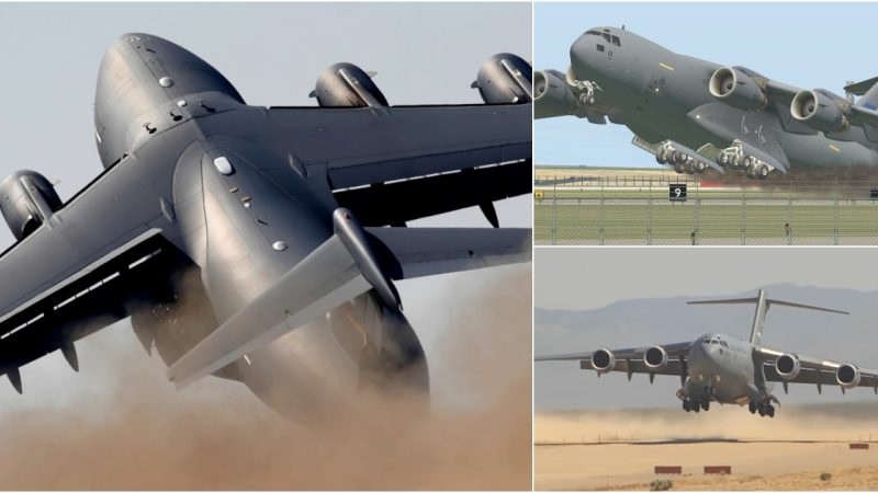 Massive 265-Ton American Aircraft Takes Off at Full Throttle in the Desert