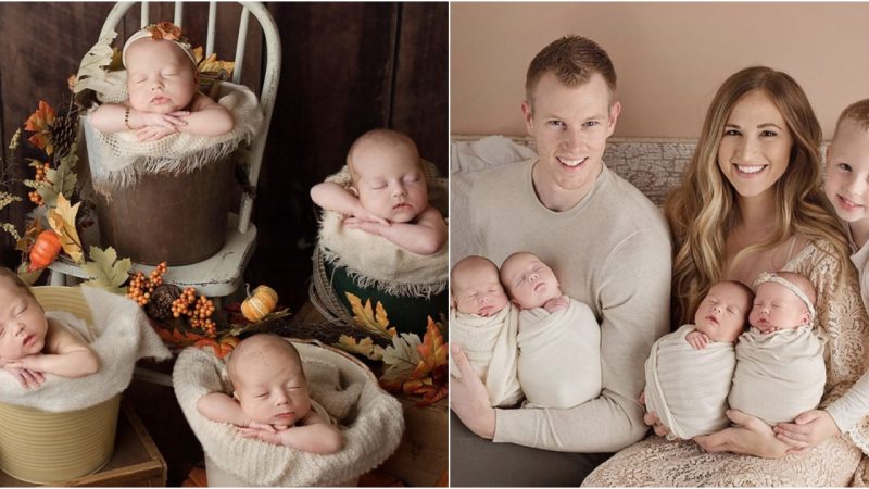 A Spectacle of Love: Lyndsay and Syman’s Quadruplets Capture Hearts in Enchanting Photoshoot