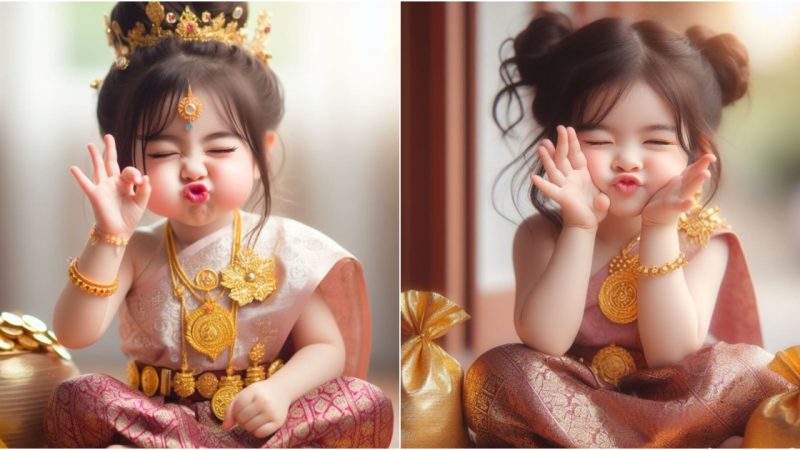 Enchanting Grace: A Little Girl’s Charisma in Traditional Thai Attire