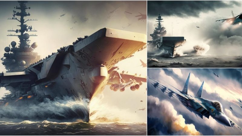 Battleships Serve as Mobile Airports for Military Aircraft Deployment and Operations