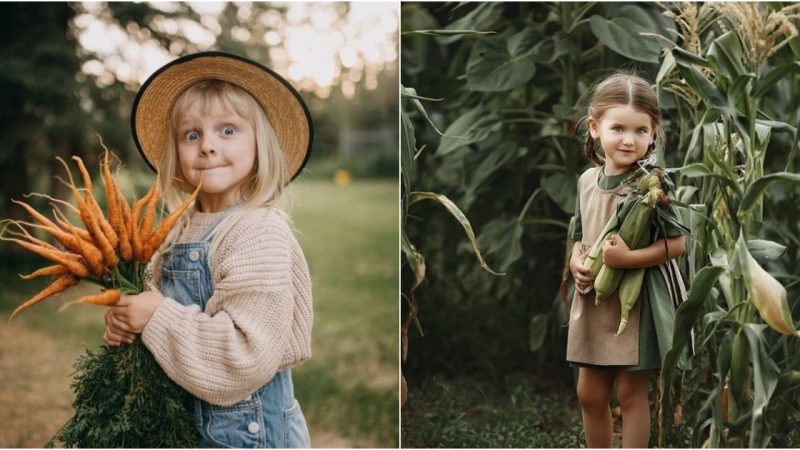 Empowering the Harvest: A Young Farmer with Her Bounty