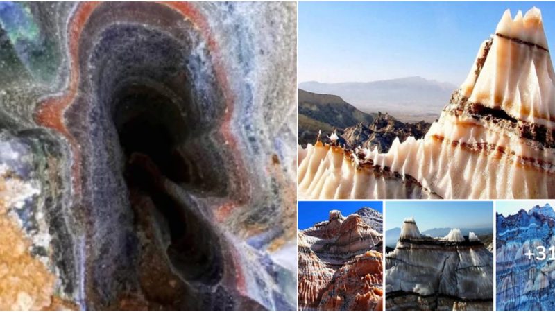 Salt domes and salt glaciers create a very unique shape for the Zagros Mountains, Iran